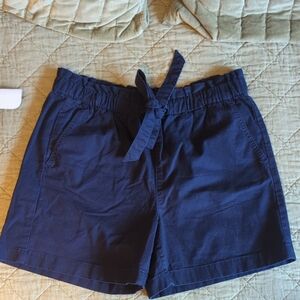 Elegant High Waist Navy Shorts
